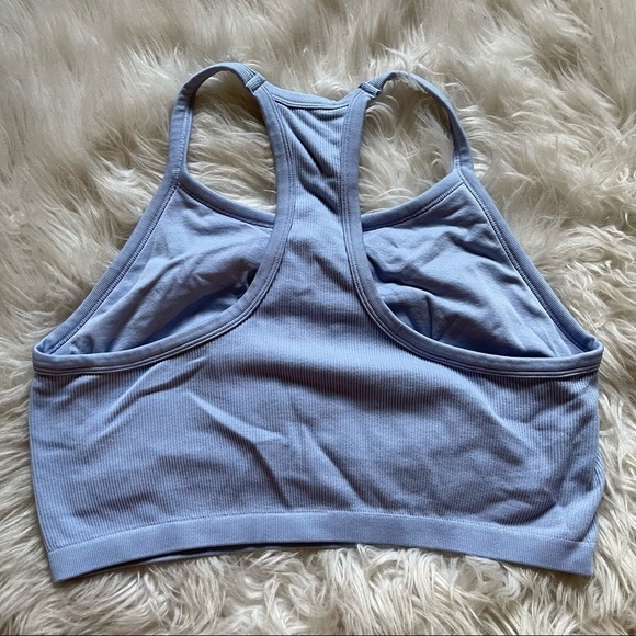 Jockey Longline Racerback Ribbed Sports Bra Blue WOMENS XL - Picture 2 of 4